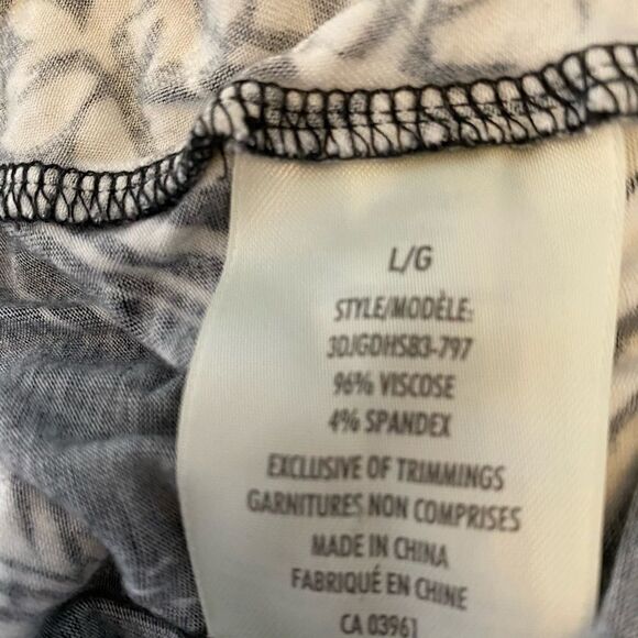 DENVER HAYES Black & White Floral Jersey Dress L - Picture 8 of 9